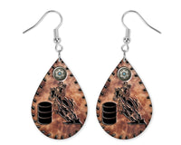 Barrel Horse Teardrop Earrings