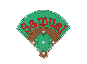 Baseball Diamond Custom Personalized Name Sew or Iron on Patch - Sew Lucky Embroidery