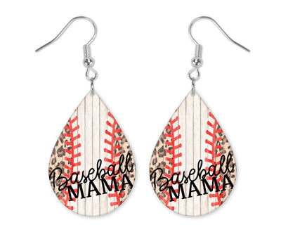 Baseball Mama Teardrop Earrings