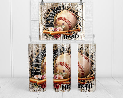 Baseball Mom 20 oz insulated tumbler with lid and straw