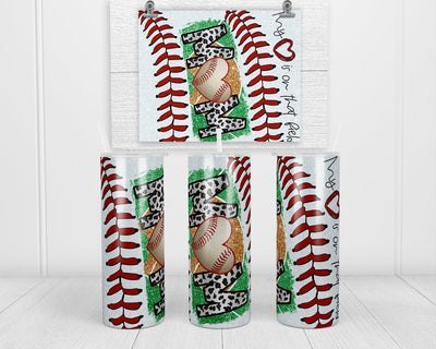 Baseball Mom Heart 20 oz insulated tumbler with lid and straw