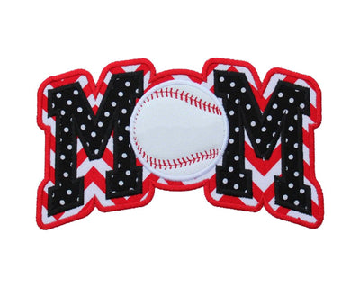 Baseball MOM Sew or Iron on Embroidered Patch