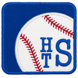 Baseball Monogram Patch Custom Initials Embroidered Sports Patch for Boys Jackets, Bags, or Team Gear Iron-On or Sew-On - Sew Lucky Embroidery