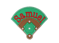Baseball Diamond Custom Personalized Name Sew or Iron on Patch - Sew Lucky Embroidery