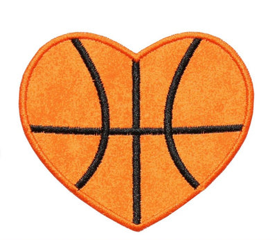 Basketball Heart Sports Sew or Iron on Patch