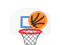 Basketball Goal Sew or Iron on Embroidered Patch - Sew Lucky Embroidery