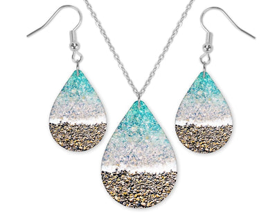 Beach Teardrop Earrings and Necklace Sets