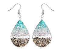 Beach Teardrop Earrings - Sew Lucky Embroidery