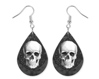 Black Skull Teardrop Earrings