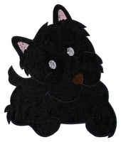 Black Yorkie Sew or Iron on Patch - Sew Lucky Embroidery