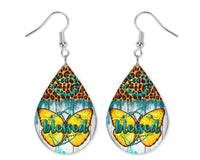 Blessed Butterfly Teardrop Earrings - Sew Lucky Embroidery