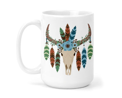 Blue Cow Skull 15 oz Personalized coffee mug