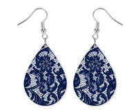 Blue Lace Teardrop Earrings