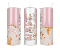 Boots and Stars Personalized 20oz Insulated Tumbler with Lid and Straw - Sew Lucky Embroidery