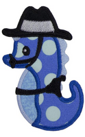 Seahorse Boy Sew or Iron on Patch - Sew Lucky Embroidery