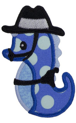 Seahorse Boy Sew or Iron on Patch