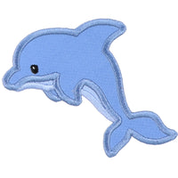 Boy Dolphin Iron or Sew on Patch - Sew Lucky Embroidery