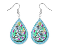 Bright Floral Teardrop Earrings  