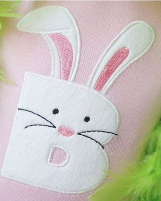 Bunny Letter or Number Easter Sew or Iron on Patch