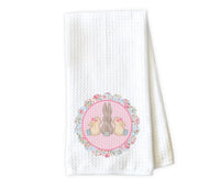 Bunny Trio Waffle Weave Microfiber Kitchen Towel - Sew Lucky Embroidery