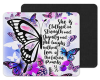 Butterfly Proverbs 31:25 Mouse Pad - Sew Lucky Embroidery