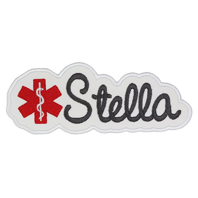 Custom Medical Name Patch with Caduceus Symbol – Personalized Nurse EMT Paramedic Patch – Embroidered First Responder Name Tag