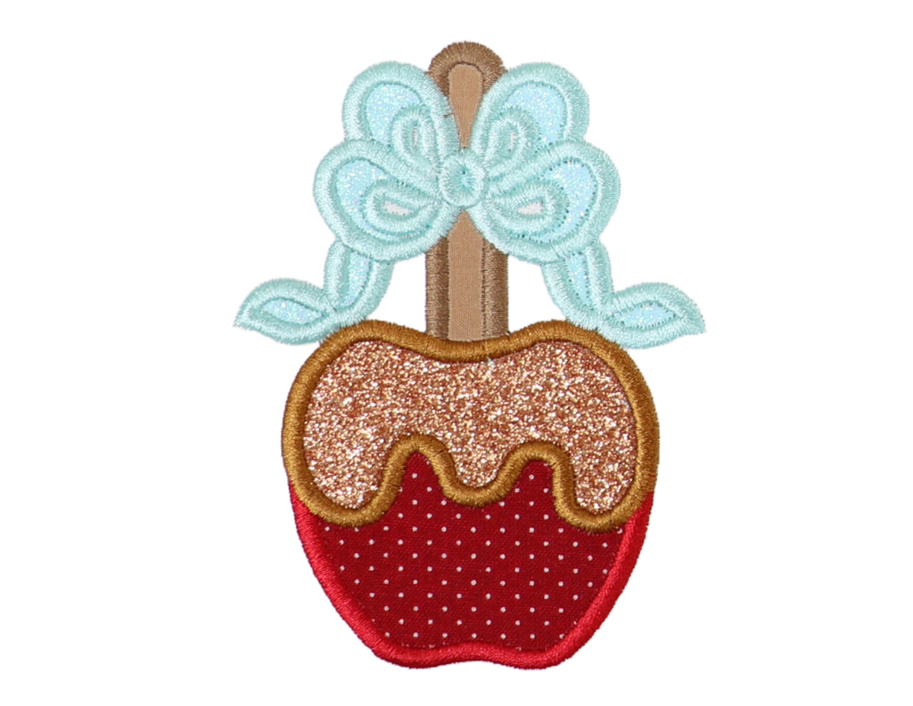Caramel Apple Fall Sew or Iron on Patch - Sew Lucky Embroidery