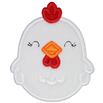 Cute Chicken Patch Farm Animal Embroidered Patch for Kids Clothes, Backpacks, Overalls, or Nursery Décor Iron-On or Sew-On