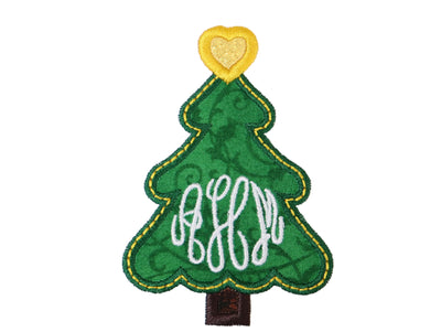 Christmas Tree Monogram Sew or Iron on Patch
