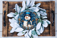 Christmas Snowman Door Hanger - Sew Lucky Embroidery