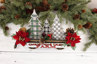 Christmas Tree Farm Handmade Wood Wagon Decor Set - Sew Lucky Embroidery