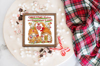 Christmas Wishes and Gingerbread Kisses Christmas Sign - Sew Lucky Embroidery