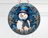 Christmas Snowman Door Hanger - Sew Lucky Embroidery