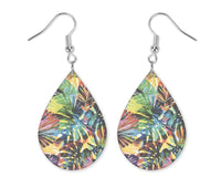 Colorful Palm Trees Teardrop Earrings