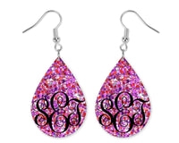 Colorful Sparkle Personalized Teardrop Earrings