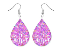 Colorful Triangles Personalized Teardrop Earrings