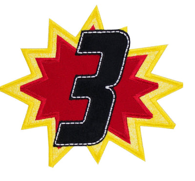 Comic Birthday Number Personalized Custom Sew or Iron on Patch