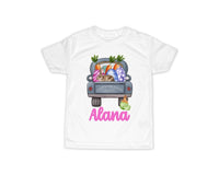 Cottontail Farms Easter Truck Personalized Short or Long Sleeves Shirt - Sew Lucky Embroidery