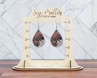 Cowhide Cross Teardrop Earrings - Sew Lucky Embroidery