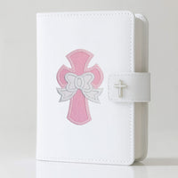 Cross with Bow Embroidered Patch | Christian Baptism Patch for Girls Backpacks Jackets Clothing
