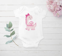 Cute Pink Dinosaur Patch - Sew Lucky Embroidery