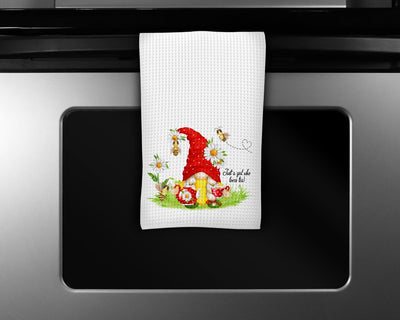 Daisy Bee Gnome Waffle Weave Microfiber Kitchen Towel