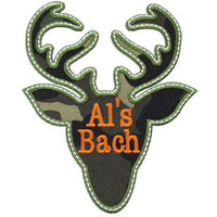 Deer Head Monogrammed Patch  - Sew Lucky Embroidery