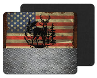 Deer on Flag Personalized Mouse Pad - Sew Lucky Embroidery