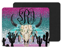 Desert Ombre Skull Custom Monogram Mouse Pad - Sew Lucky Embroidery