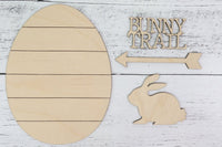 DIY Easter Bunny Handmade Wood Wagon Decor Set - Sew Lucky Embroidery