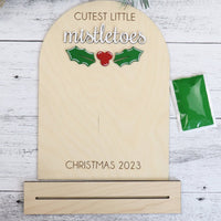 DIY Wood Sign Kit - "Cutest Little Mistletoes" Holiday Keepsake - Sew Lucky Embroidery