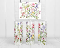 Dragonfly Floral 20 oz insulated tumbler with lid and straw - Sew Lucky Embroidery