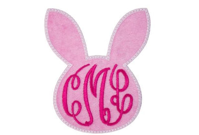 Easter Bunny Girl Monogram Sew or Iron on Embroidered Patch