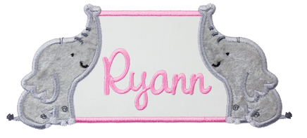 Elephant Name Sew or Iron on Embroidered Patch